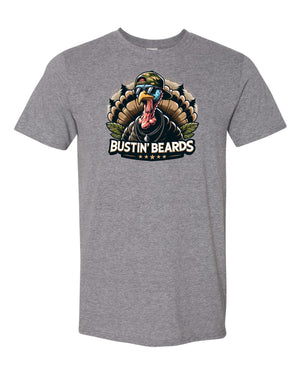 Bustin' Beards Graphite Heather t-shirt - 