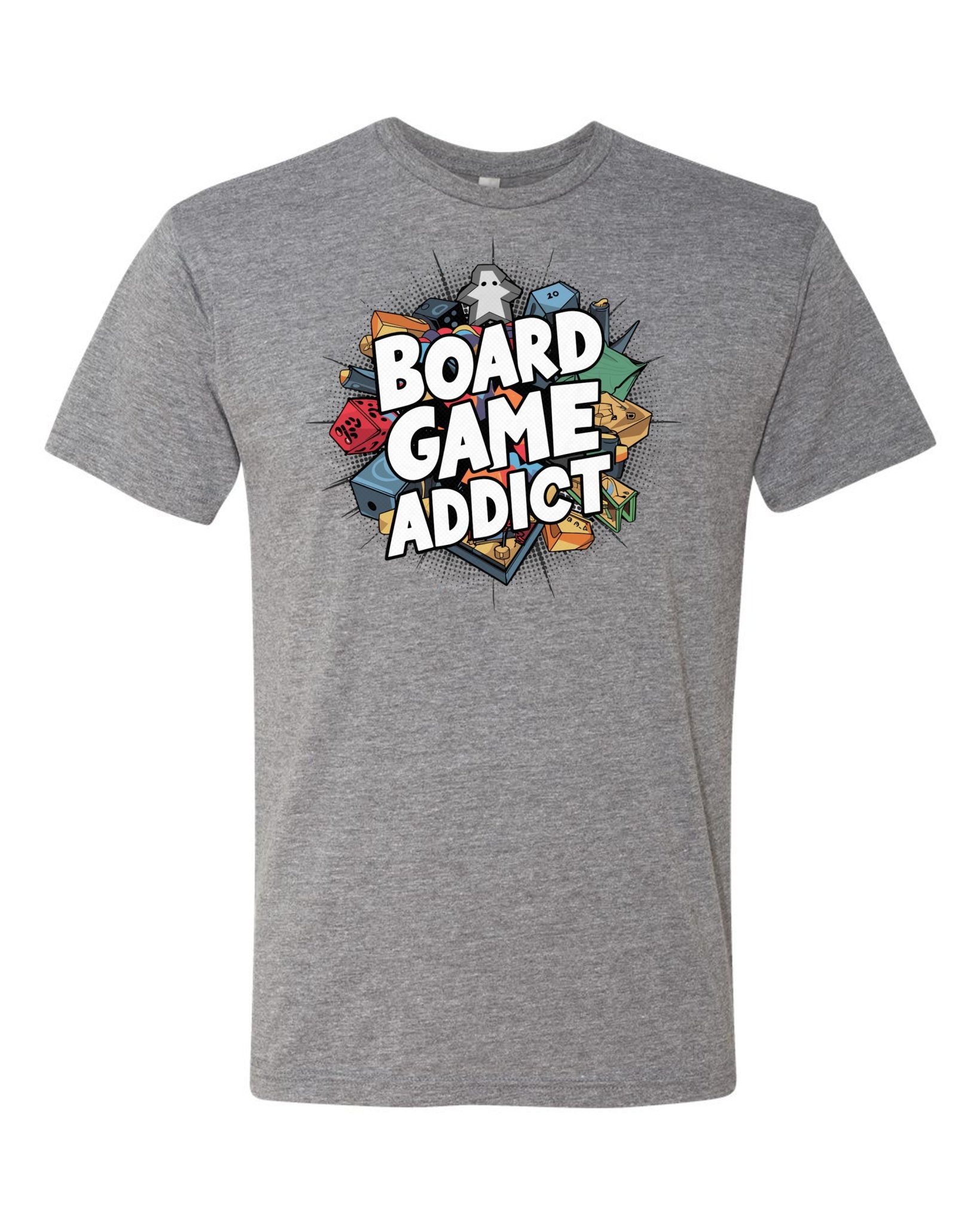 Get Your Game On: Premium Heather Grey Board Game Addict Tee | Limited Edition -