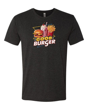 Good Burger Vintage Black T - Shirt : Hamburger, Shake & Fries Design - 