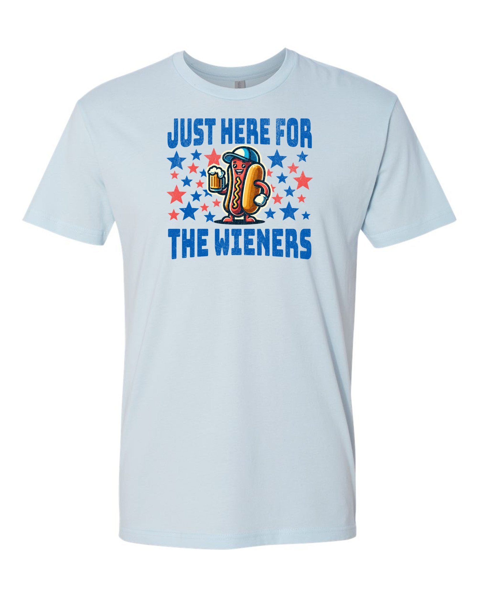 Just Here For The Wieners Light Blue - Unisex T - Shirt - 