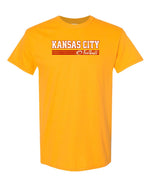 Kansas City Football Stripes Gold Tee - 