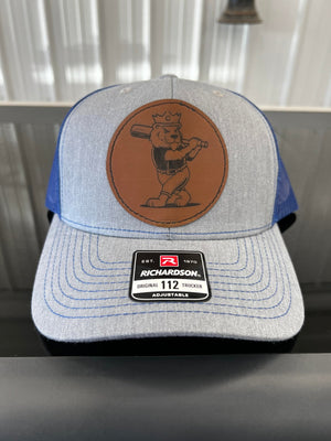 Kansas City Lion Baseball Leather Patch Hat - Heather & Royal Richardson 112 - 