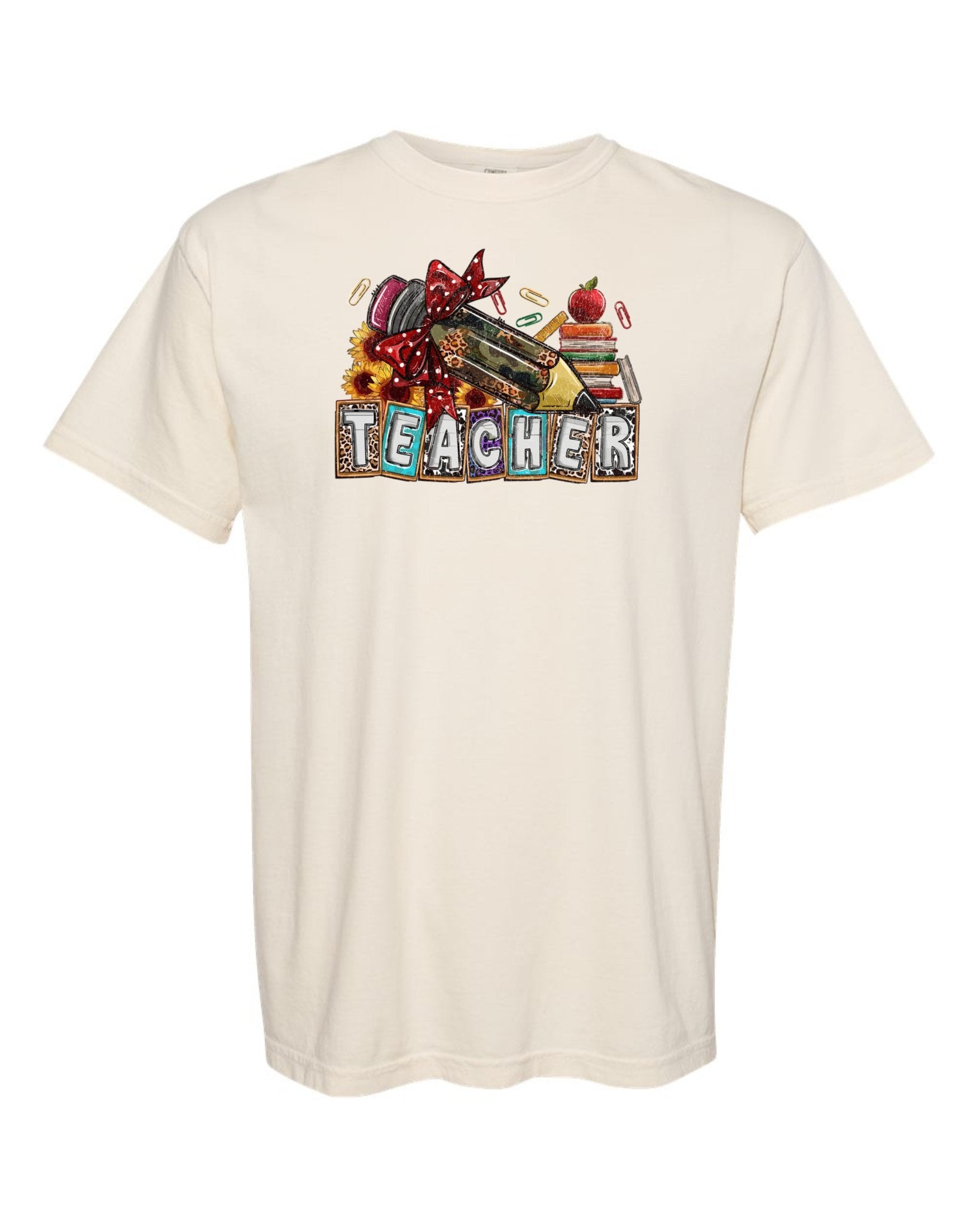 Teacher Leopard Block Letters Tee - 