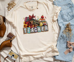 Teacher Leopard Block Letters Tee - 