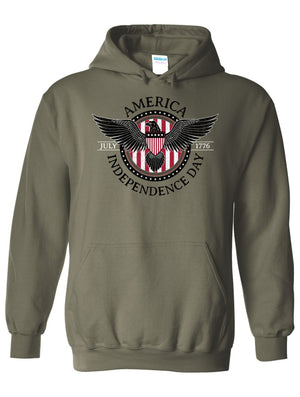 America 1776 Military Green Hoodie | Patriotic Pride Apparel -