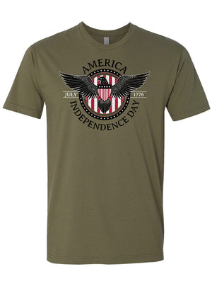 America 1776 Military Green T-Shirt | Patriotic Pride Apparel -