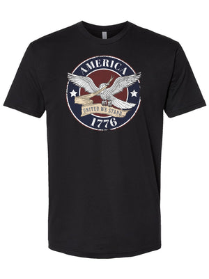 America United We Stand 1776 T-Shirt | Patriotic Apparel | Retro Grunge -