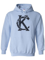 Distressed Retro Interlocking KC Hoodie | Vintage Kansas City Apparel -