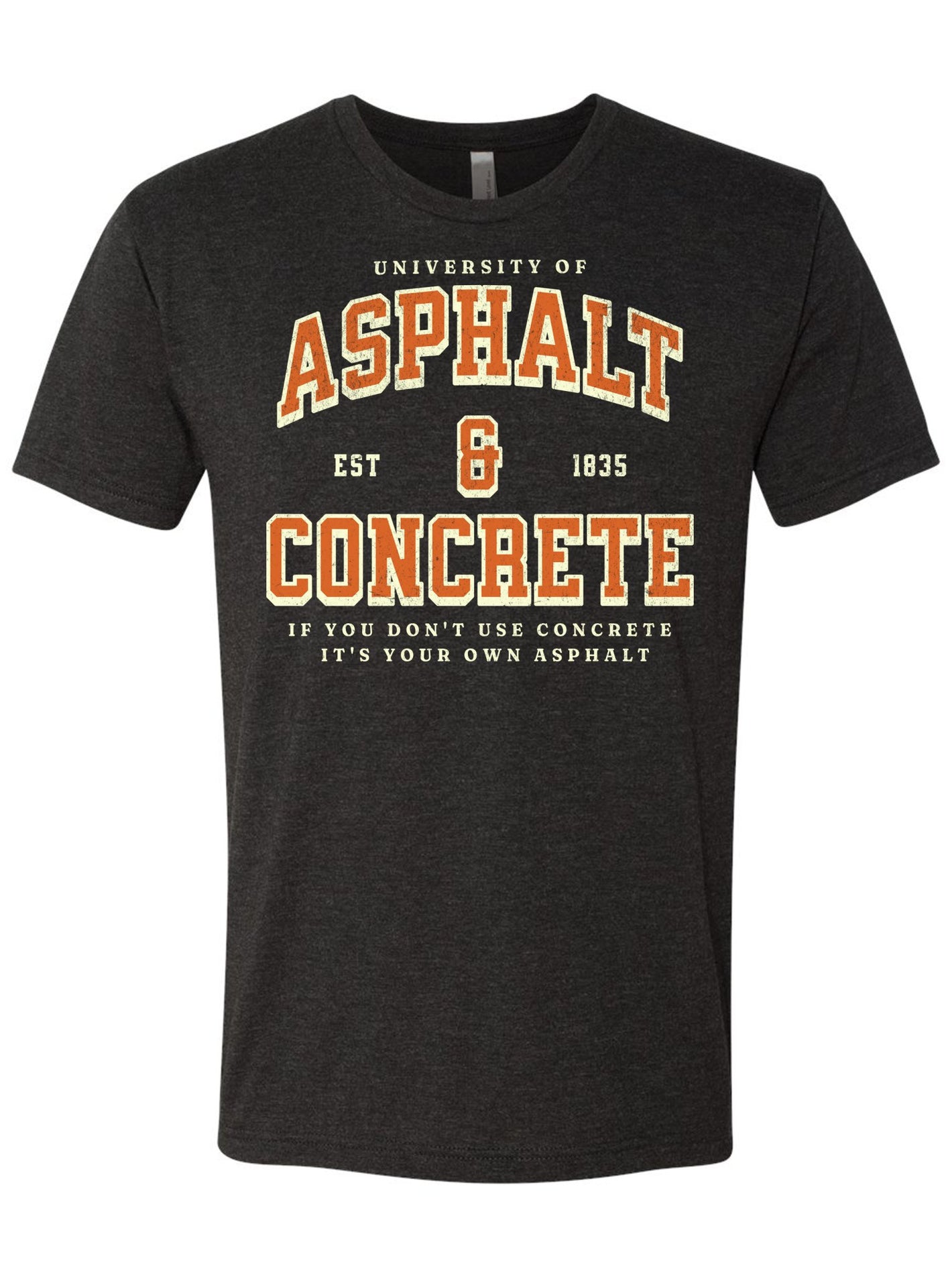 University of Asphalt & Concrete Vintage Black T-Shirt | Retro Apparel -