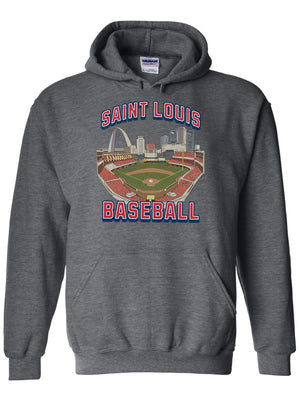 Vintage Saint Louis Baseball Stadium Hoodie | Retro St. Louis Apparel -
